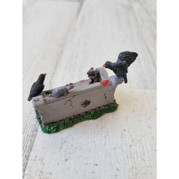 Lemax Halloween park scary bench chair accessory Crow rats village - Picture 3 of 6